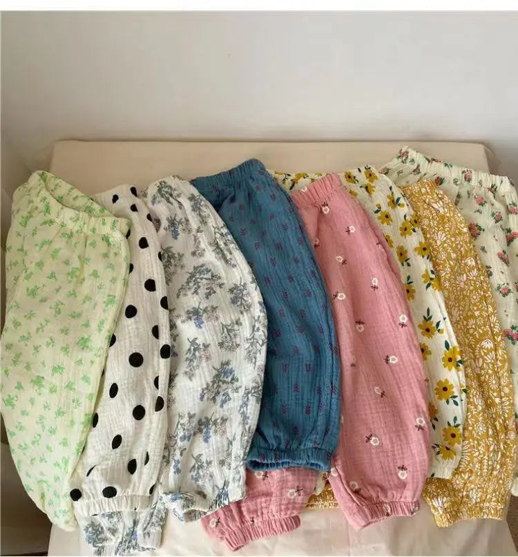Kids Pants Boy Girl Summer Linen Pleated Trousers Children Ankle-length Pants for Baby Boys Pants Casual Harem kids clothes