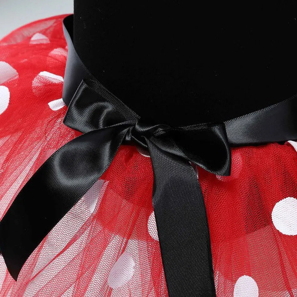 Baby Girls Ballet Tutu Dress Summer Kids Minnie Mickey Dress Dots Mouse Costume Children Christmas Birthday Party Clothes