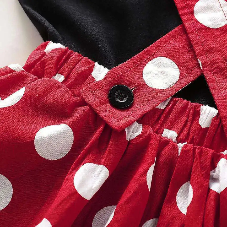 Girls' Dress Adorable Polka Dot Bow Long-Sleeve Baby Girl Dress Sweet Princess Birthday Party Baby Dress Baby Girl Clothing