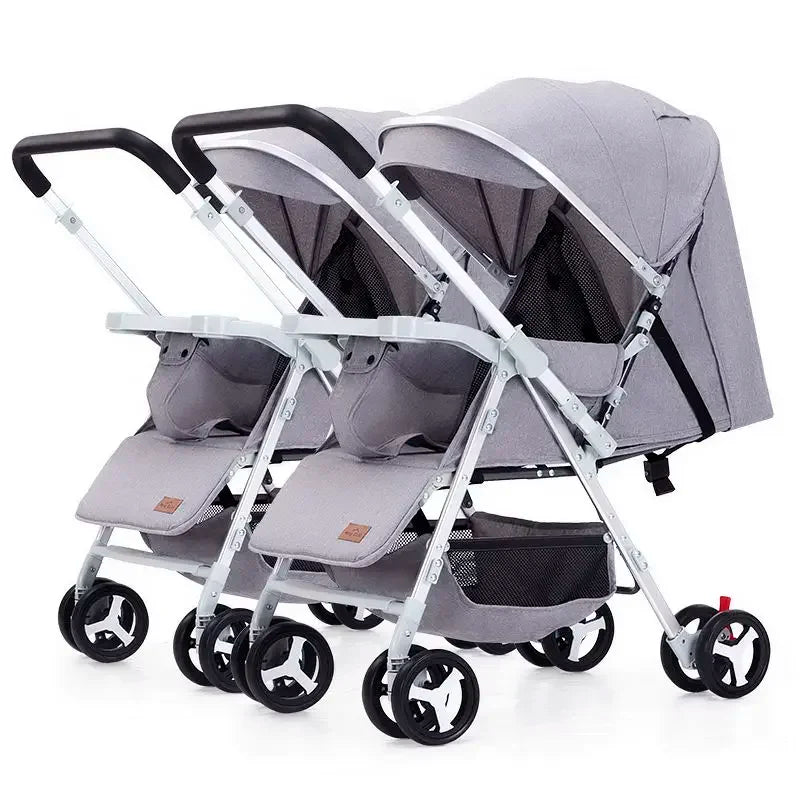 Portable Twin Baby Stroller Multifunctional Twin Baby Stroller Adjustable Backrest Detachable Two-way Baby Stroller Foldable