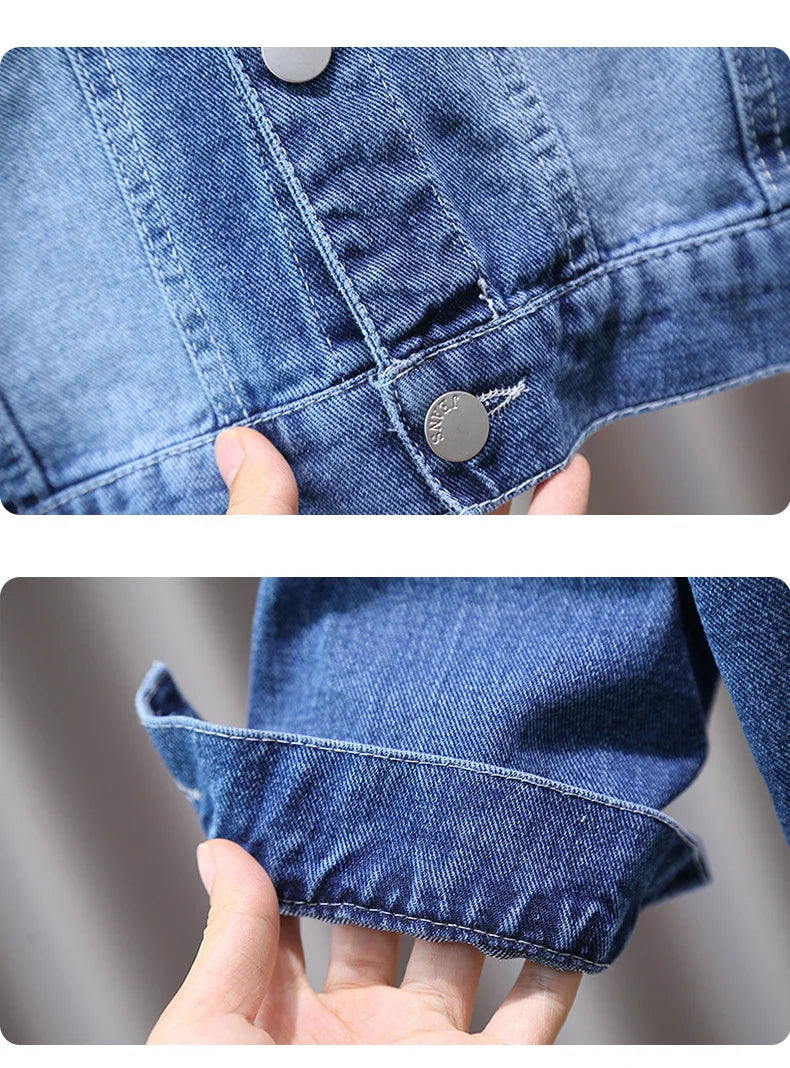 Spring Autumn Cartoon Hello Kitty Baby Girls Denim Jacket Coat Kids Outerwear 2-11 Years Old New Children's Clothing