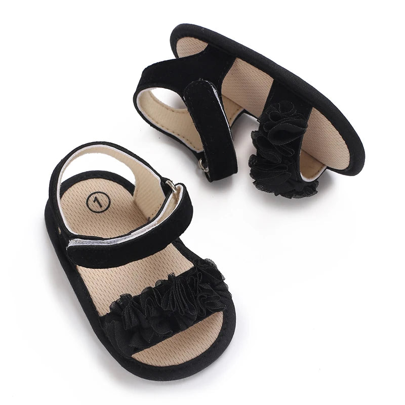 Cute Little Flowers Baby Girls Sandals Summer Shoes Outdoor First Walker Toddler Girls Shoes for Summer
