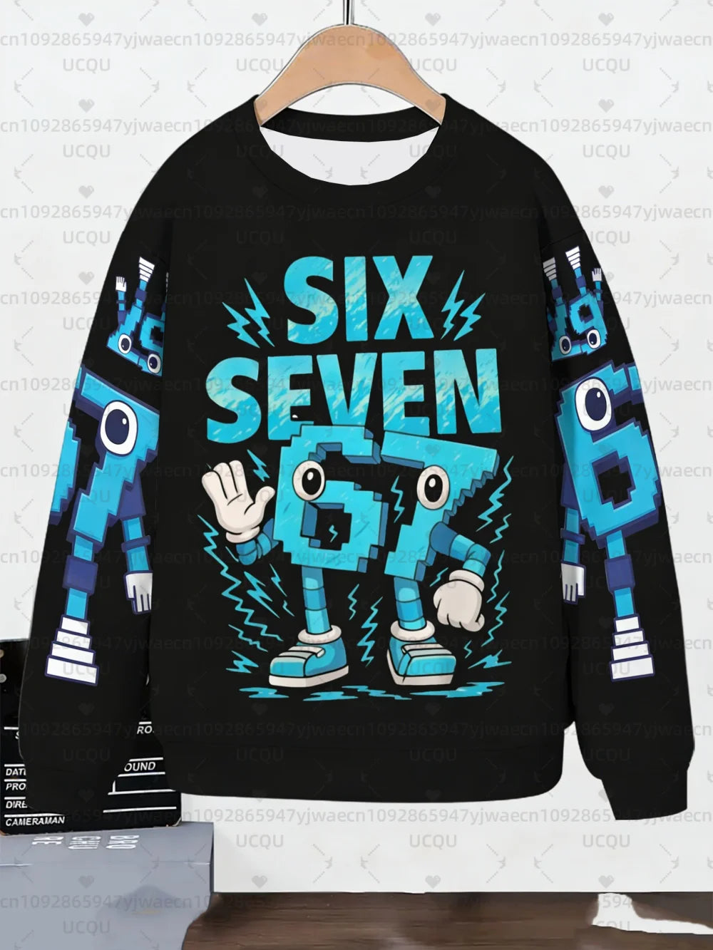 Kids 67 Six Seven Italian Brain Rot Math Joke Tops Y2k Game Saying Pullovers Clothes Graphic Y2k Children's Sweatshirt