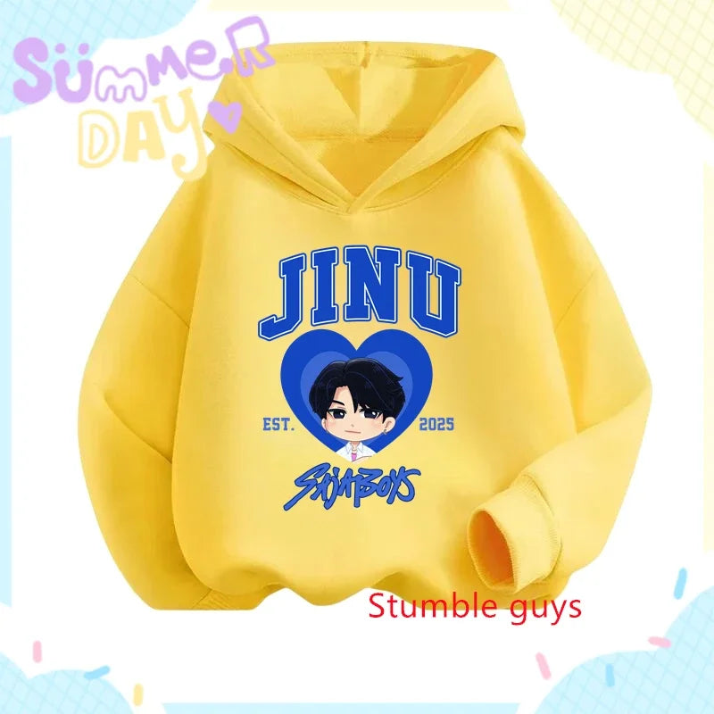 Kpop Demon Hunters Girls Hoodie Autumn Rumi Anime Soft Warm Daily Wear Sweet Print Boys Hooded Sweatshirt