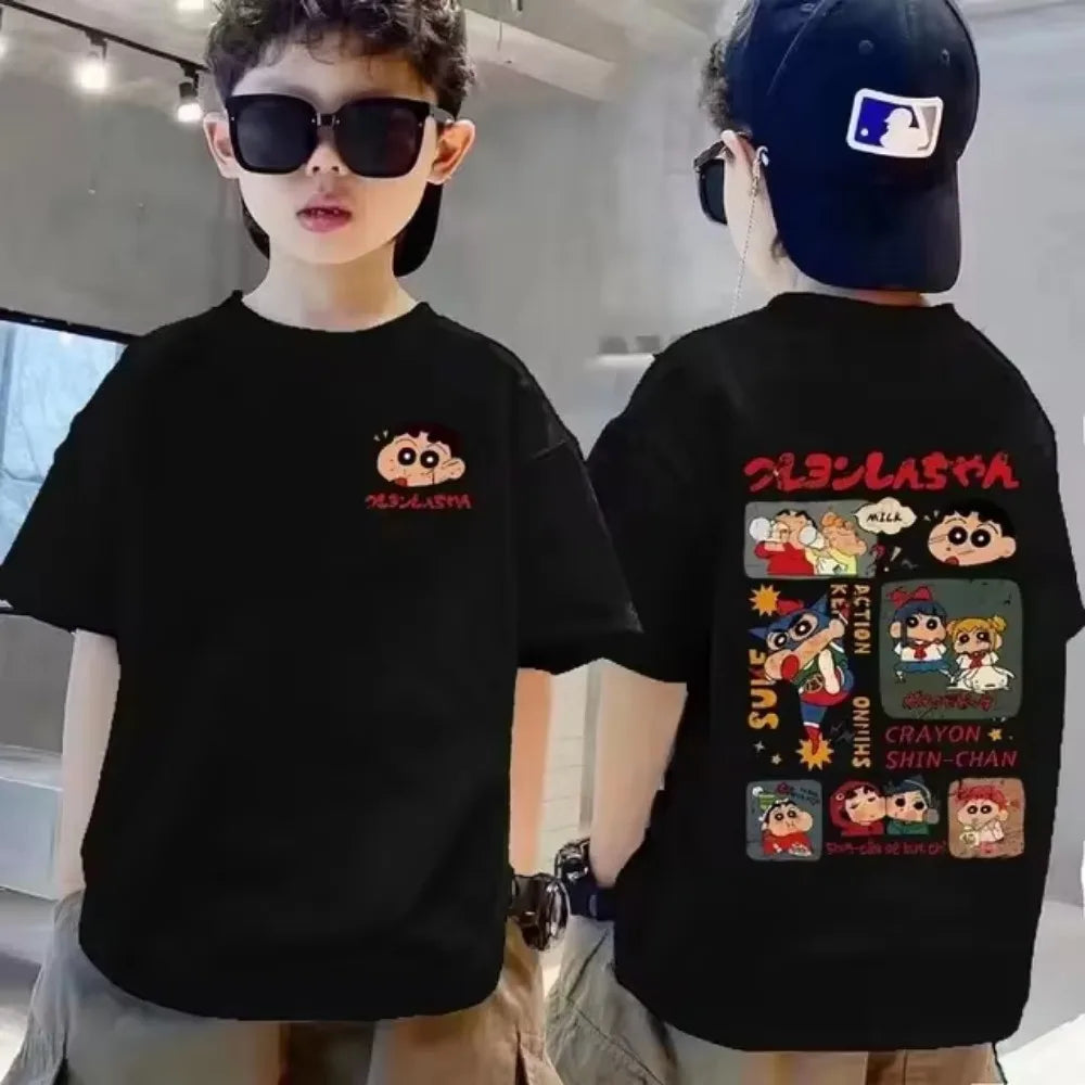 100% Cotton Kids T-shirt Summer Streetwear Cool Graffiti Print Boys Girls Short Sleeve Children Tops High Quality