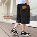 UNITIM Summer 3-14Y Kids Boy Shorts Sticker Pockets Children Boys Half-length Pant Loose Casual Elastic Waist Junior Boys Shorts