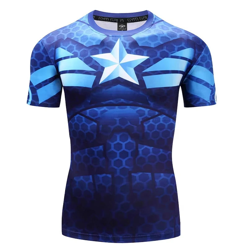 Best-selling Summer Boys Captain America Printed T-shirt with 3D "Marvel" Pattern Short Sleeve New Style Loose Fit Comfortable