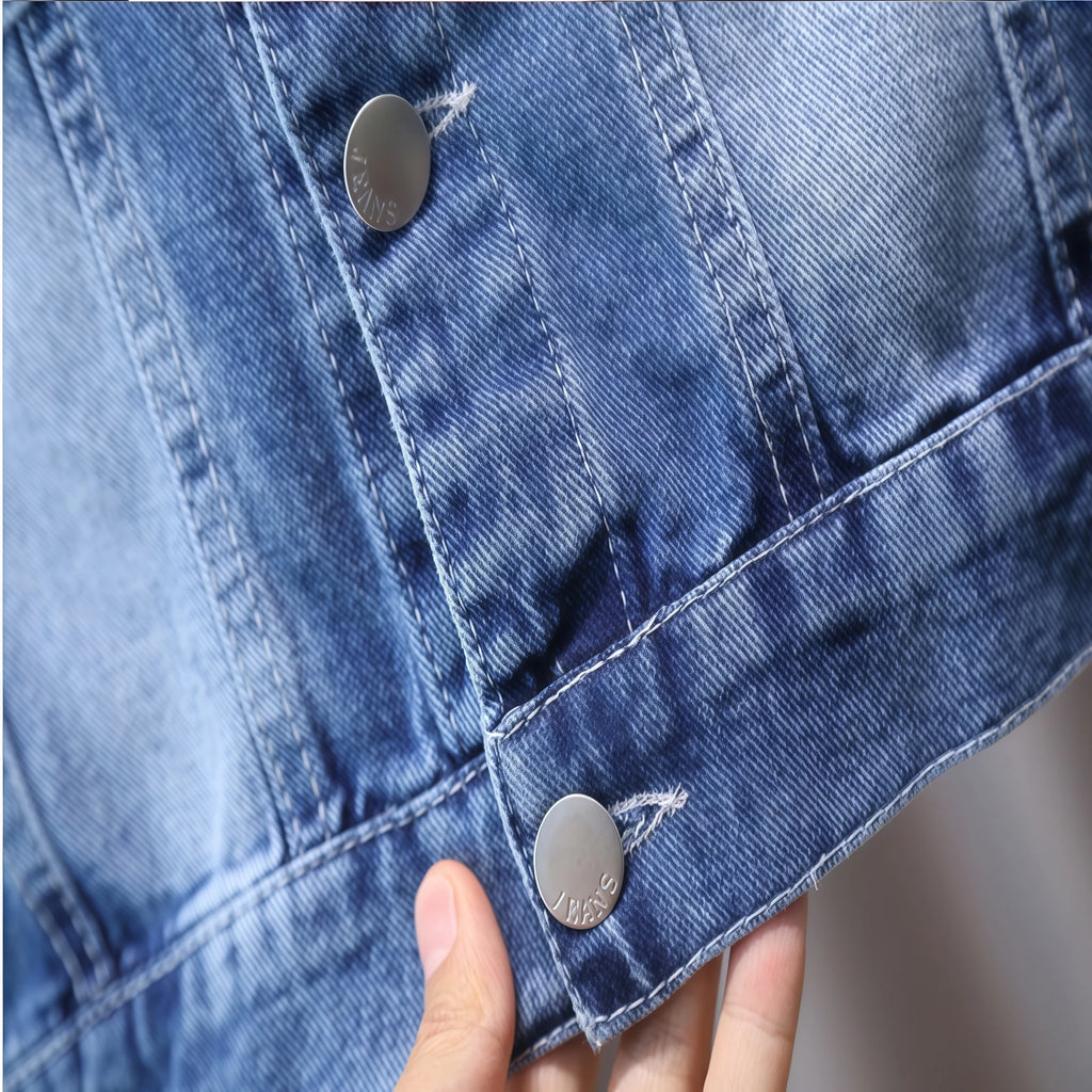 Cartoon Spiderman Print Boys' Casual Single-Button Denim Jacket Spring Autumn New Style Children's Jeans Coat for Ages 2-11