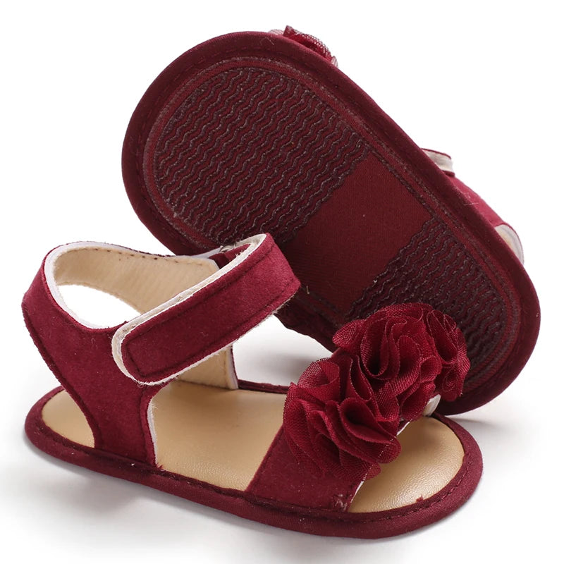 Cute Little Flowers Baby Girls Sandals Summer Shoes Outdoor First Walker Toddler Girls Shoes for Summer