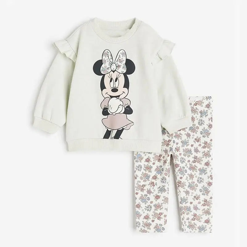 Pluto Sweatshirts Solid Color Pants 2Piece/Set Autumn Clothing Outer Wear Toddler New Cartoon Printed Hoodies Loose Trousers