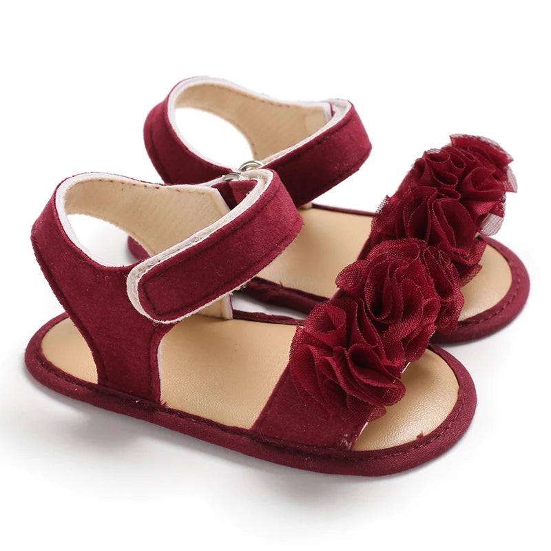 Cute Little Flowers Baby Girls Sandals Summer Shoes Outdoor First Walker Toddler Girls Shoes for Summer