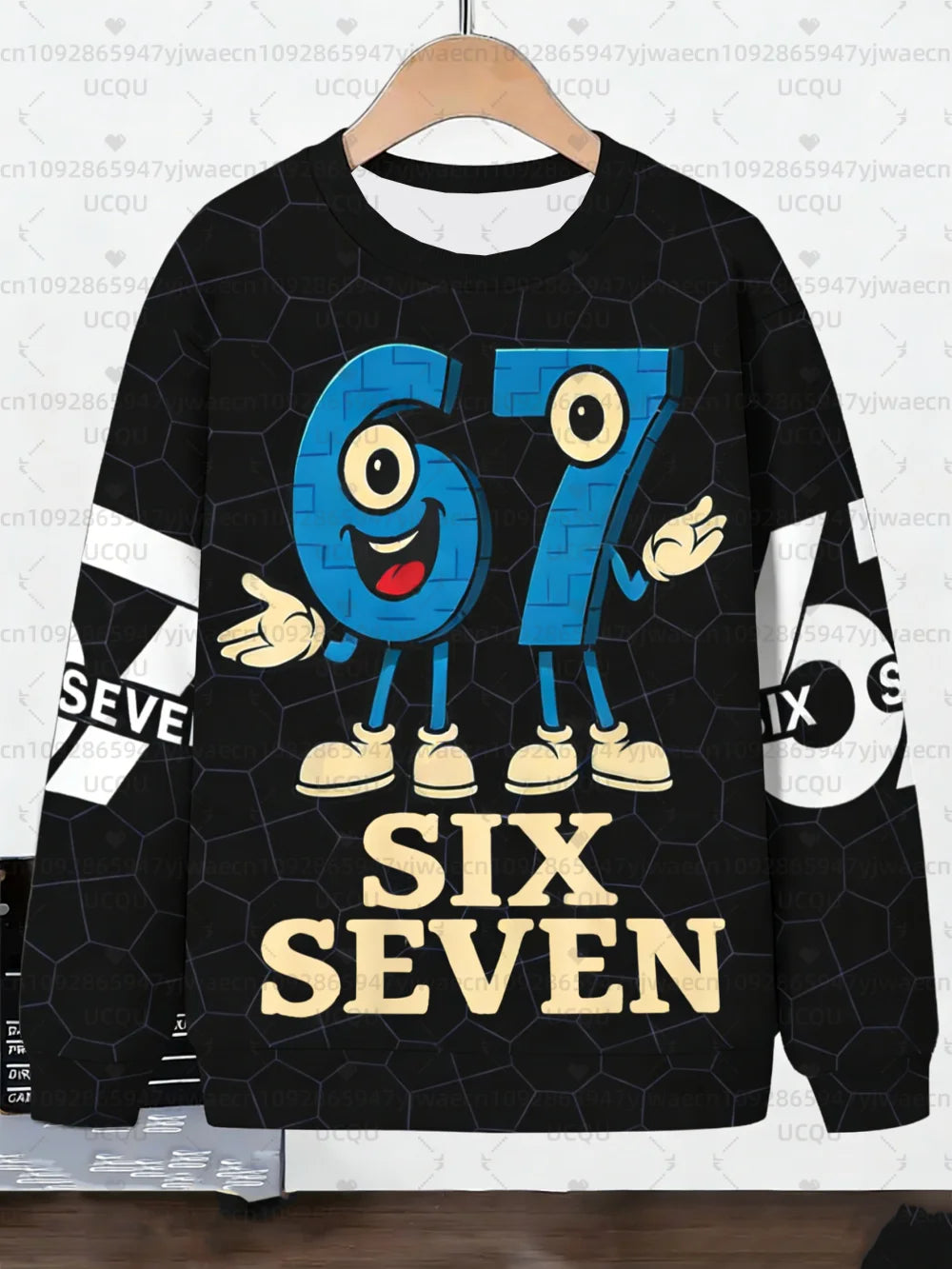 Kids 67 Six Seven Italian Brain Rot Math Joke Tops Y2k Game Saying Pullovers Clothes Graphic Y2k Children's Sweatshirt