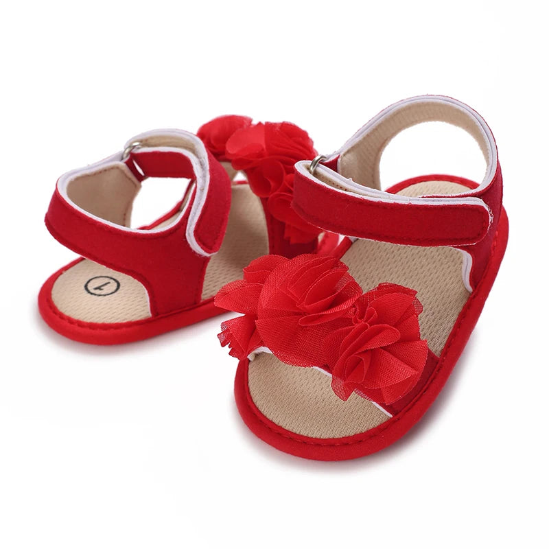 Cute Little Flowers Baby Girls Sandals Summer Shoes Outdoor First Walker Toddler Girls Shoes for Summer