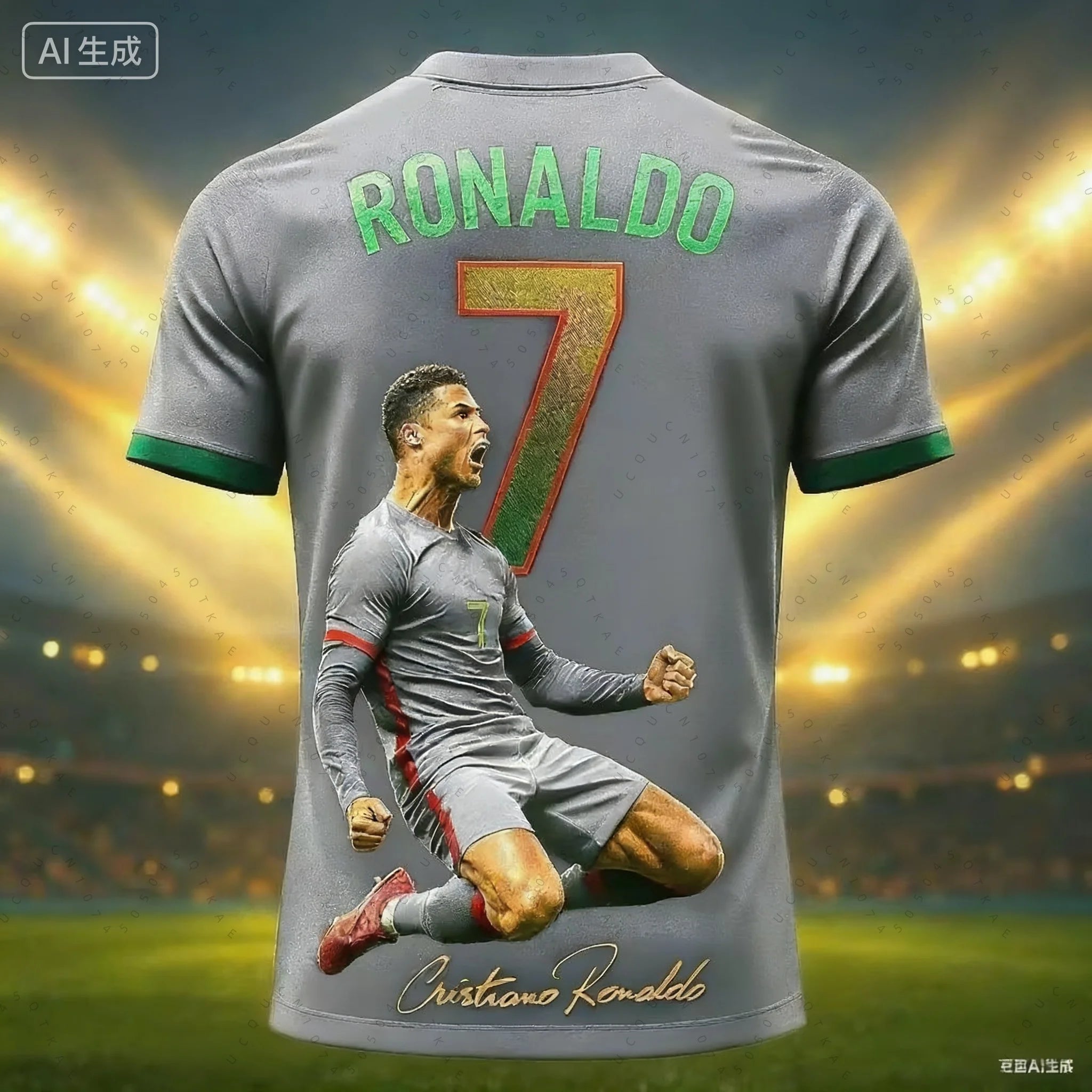 2026 Football Jersey 3D Printed NO.7 Ronaldo Boys Girls Training Women's Sports Breathable Short Sleeve Kids Men's T-shirt Tops