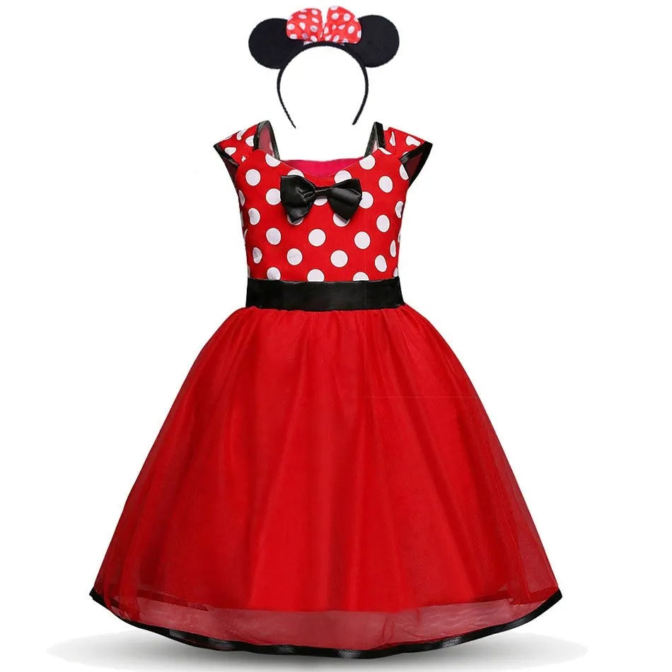 Baby Girls Ballet Tutu Dress Summer Kids Minnie Mickey Dress Dots Mouse Costume Children Christmas Birthday Party Clothes