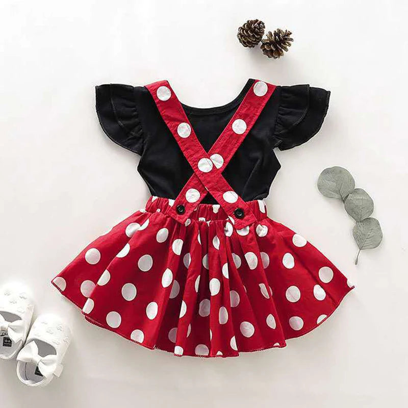 Girls' Dress Adorable Polka Dot Bow Long-Sleeve Baby Girl Dress Sweet Princess Birthday Party Baby Dress Baby Girl Clothing