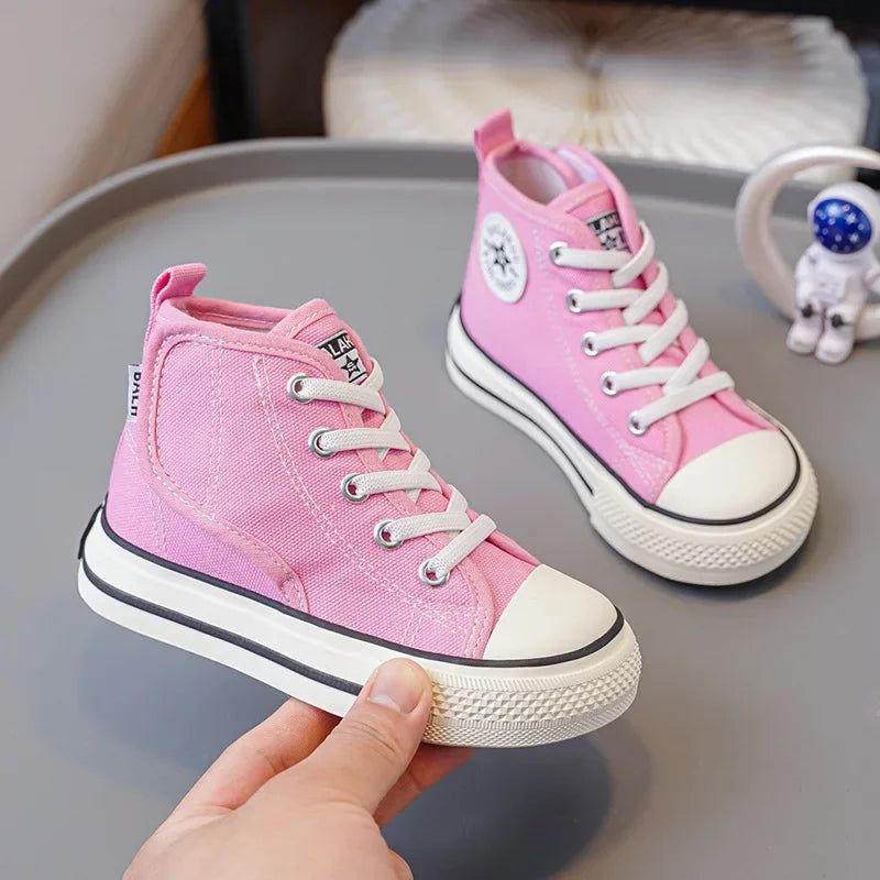 Elastic Shoes Childrens Shoes Kids Elementary School Cloth Shoes Fashion Shock Absorption Boys Girls Velcro Kids Canvas Shoes
