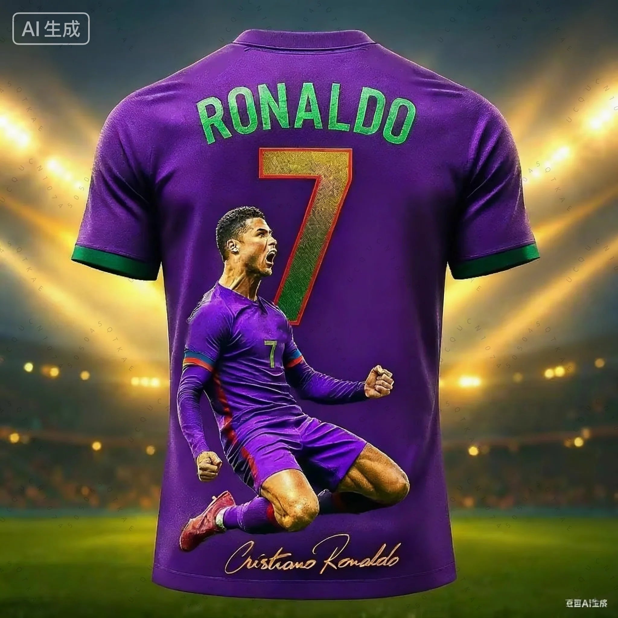 2026 Football Jersey 3D Printed NO.7 Ronaldo Boys Girls Training Women's Sports Breathable Short Sleeve Kids Men's T-shirt Tops
