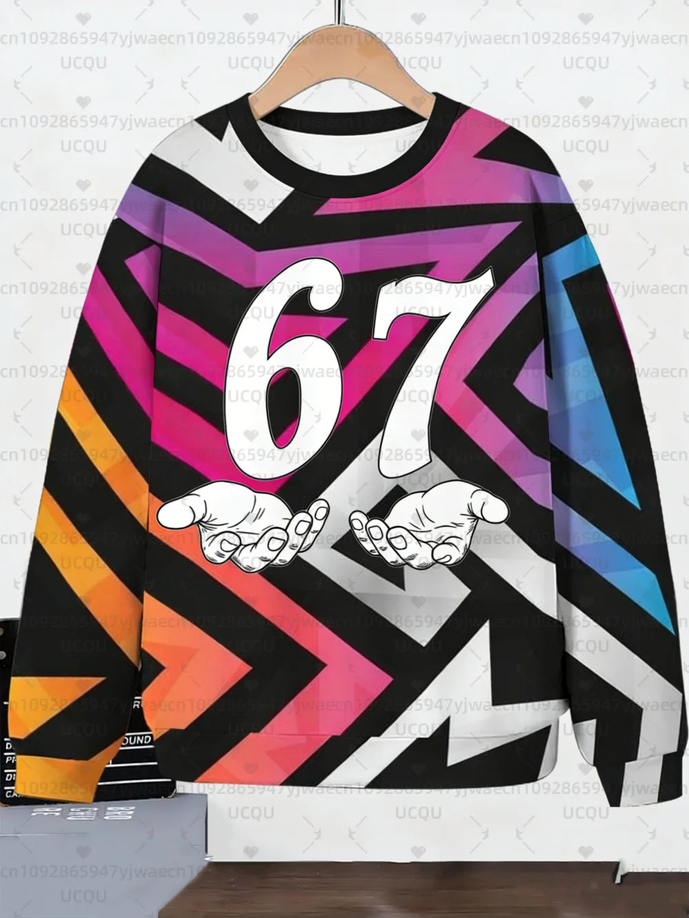 Kids 67 Six Seven Italian Brain Rot Math Joke Tops Y2k Game Saying Pullovers Clothes Graphic Y2k Children's Sweatshirt