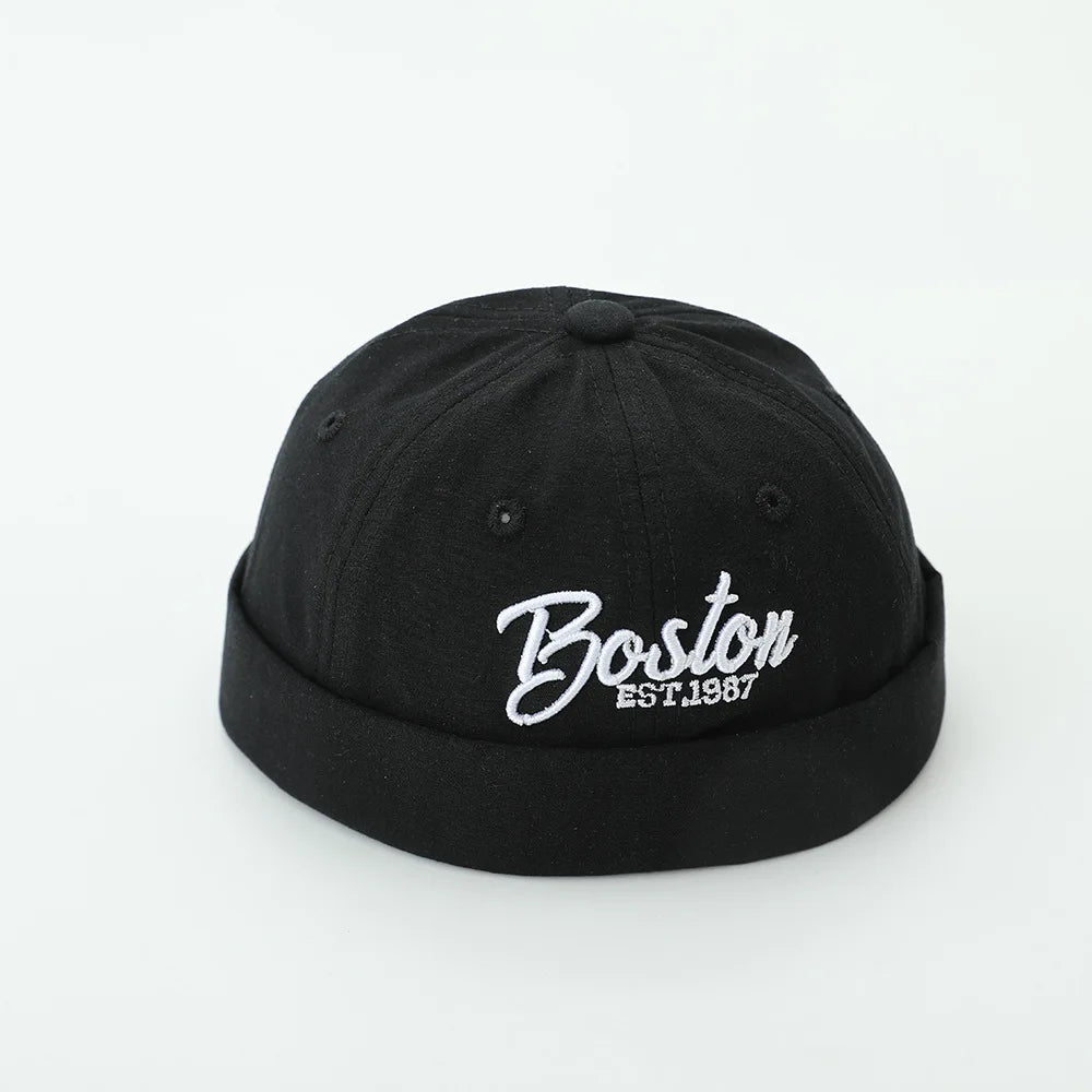 Solid Color Baby Dome Melon Cap Letter Embroidery Kids Cotton Brimless Hat Casual Boys Girls Hip Hop Docker Caps