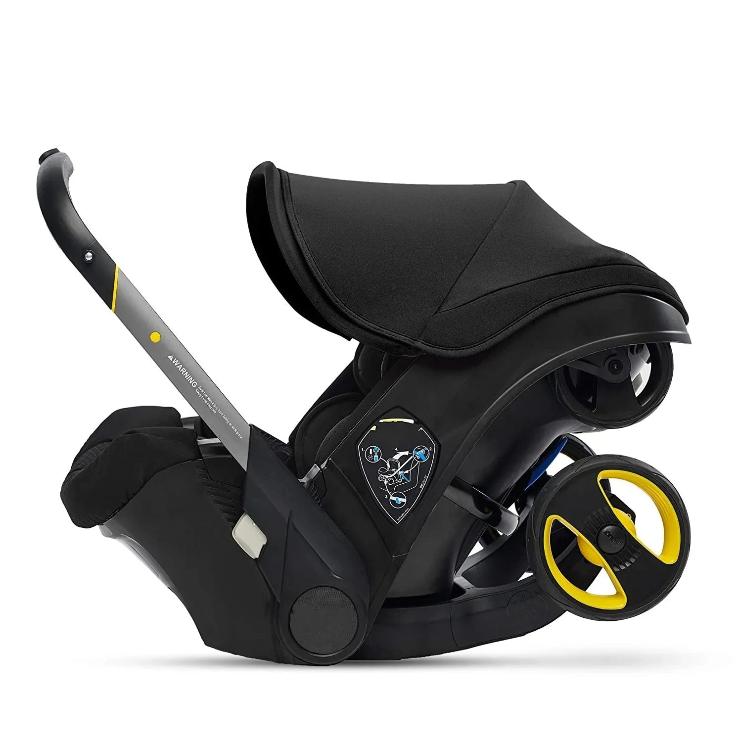Newborn to Toddler Travel System All-in-One Baby Mobility Solution, Stroller + Car Seat + Cradle + Basket, Anti-Rebound Handle Design, Shock Absorption Plastic, 5-Point Safety Belt, Foot Brake, Unfold 82cm, Fold 60cm, 0-6 Yea