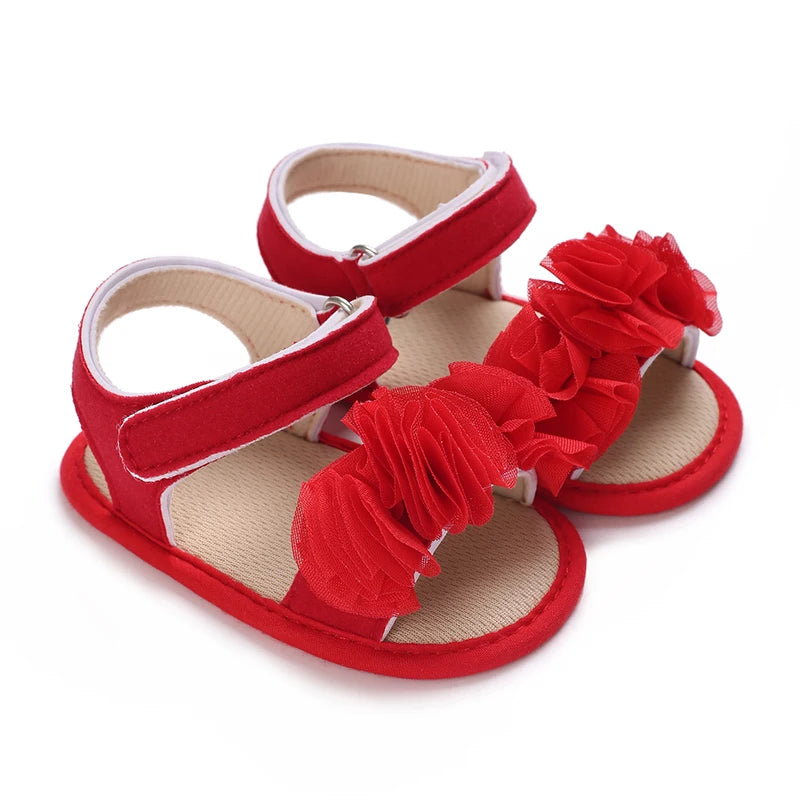 Cute Little Flowers Baby Girls Sandals Summer Shoes Outdoor First Walker Toddler Girls Shoes for Summer