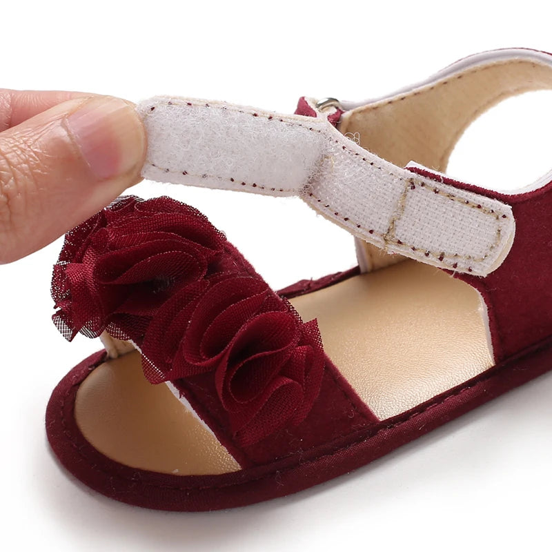 Cute Little Flowers Baby Girls Sandals Summer Shoes Outdoor First Walker Toddler Girls Shoes for Summer