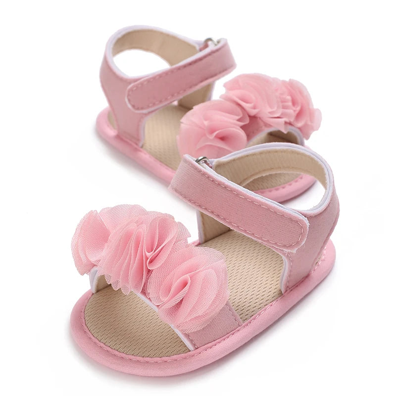 Cute Little Flowers Baby Girls Sandals Summer Shoes Outdoor First Walker Toddler Girls Shoes for Summer
