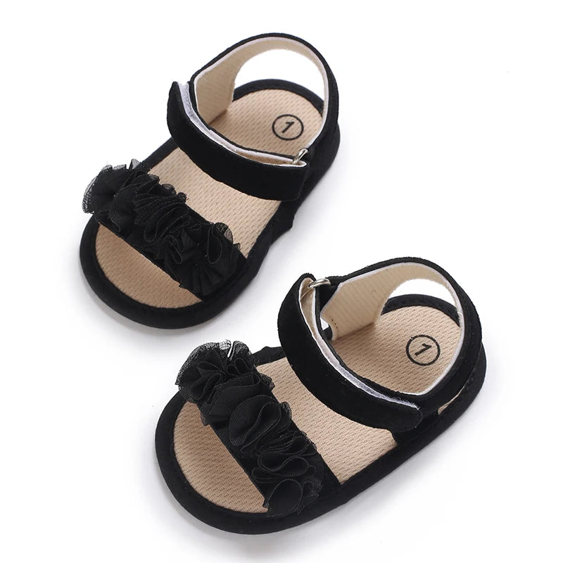 Cute Little Flowers Baby Girls Sandals Summer Shoes Outdoor First Walker Toddler Girls Shoes for Summer