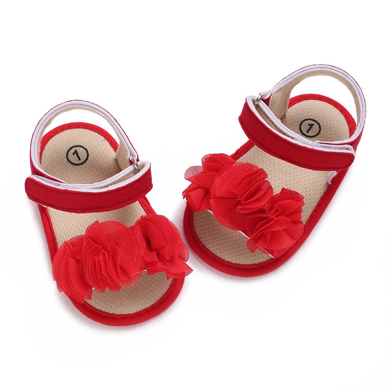 Cute Little Flowers Baby Girls Sandals Summer Shoes Outdoor First Walker Toddler Girls Shoes for Summer