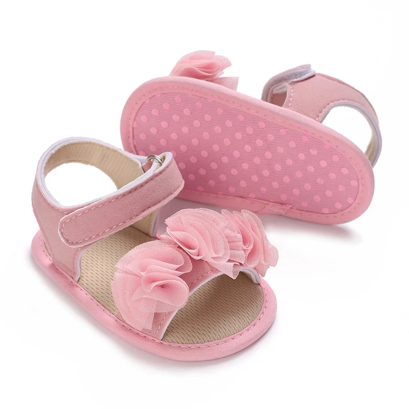 Cute Little Flowers Baby Girls Sandals Summer Shoes Outdoor First Walker Toddler Girls Shoes for Summer