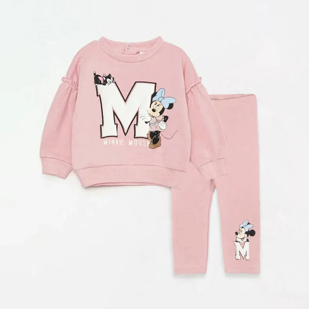 Cute Kids Girl Clothes Outfits Cartoon Printed Long Sleeve Sweatshirt + Leggings Cotton Toddler Girl Clothing for Spring Autumn