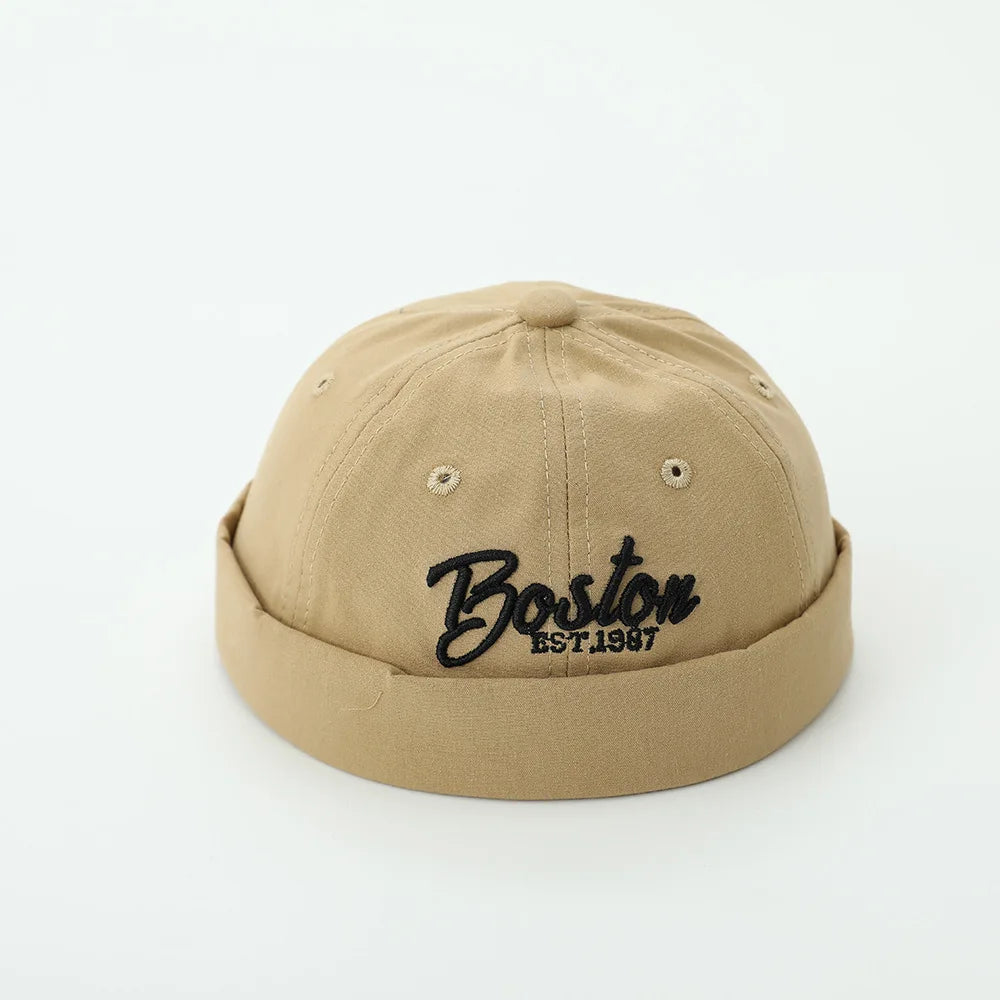 Solid Color Baby Dome Melon Cap Letter Embroidery Kids Cotton Brimless Hat Casual Boys Girls Hip Hop Docker Caps
