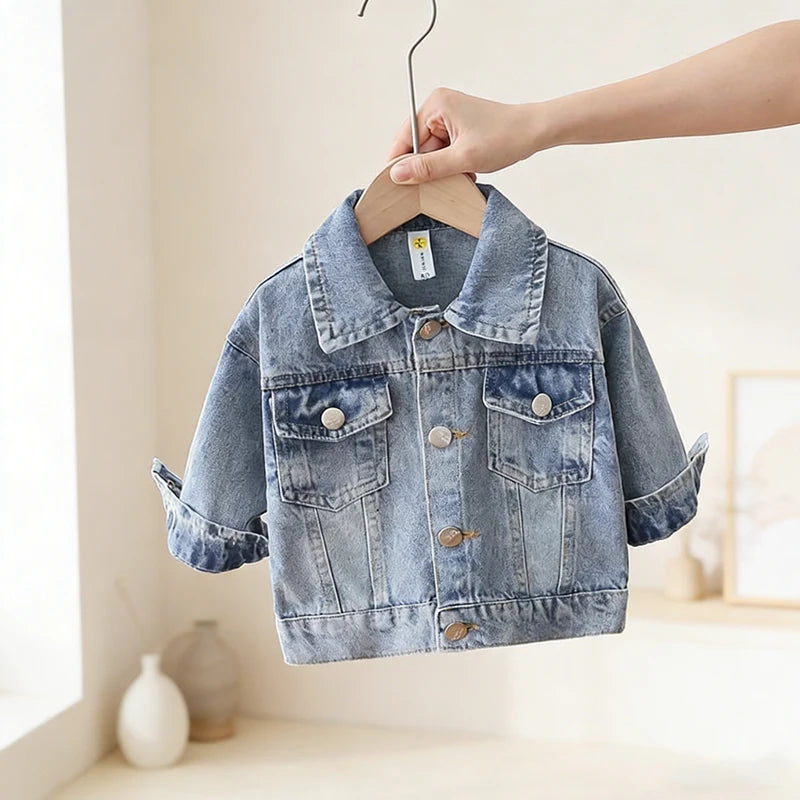Baby Girls Denim Jacket 2026 Spring Autumn Toddler Daisy Duck Cartoon Lapel Single-Breasted Coat Kids Costume Casual Outerwear
