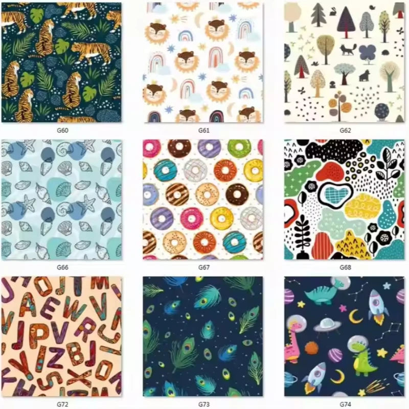 100X150CM Printed Fabric for Baby Diapers Waterproof Breathable TPU Laminated Fabric for DIY Storage Bag