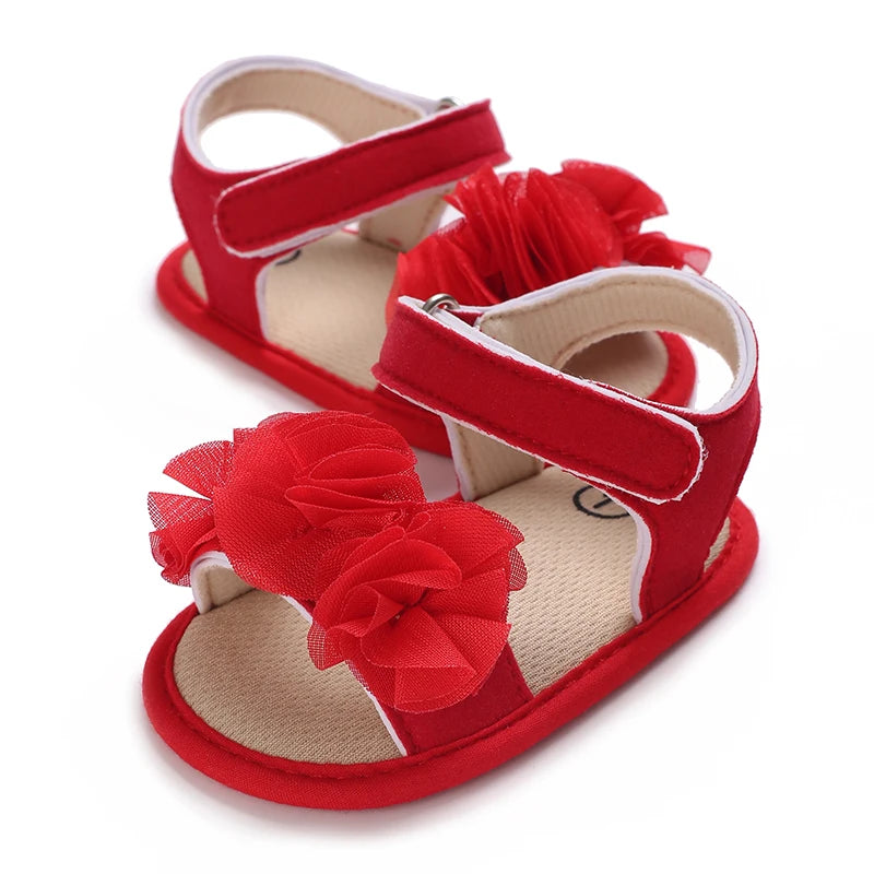 Cute Little Flowers Baby Girls Sandals Summer Shoes Outdoor First Walker Toddler Girls Shoes for Summer