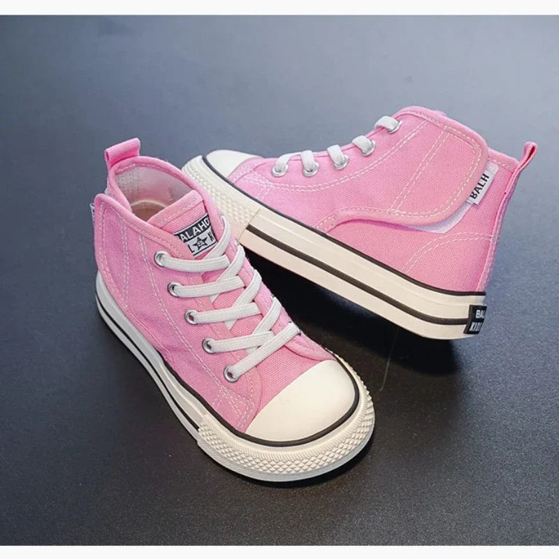 Elastic Shoes Childrens Shoes Kids Elementary School Cloth Shoes Fashion Shock Absorption Boys Girls Velcro Kids Canvas Shoes