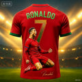 2026 Football Jersey 3D Printed NO.7 Ronaldo Boys Girls Training Women's Sports Breathable Short Sleeve Kids Men's T-shirt Tops