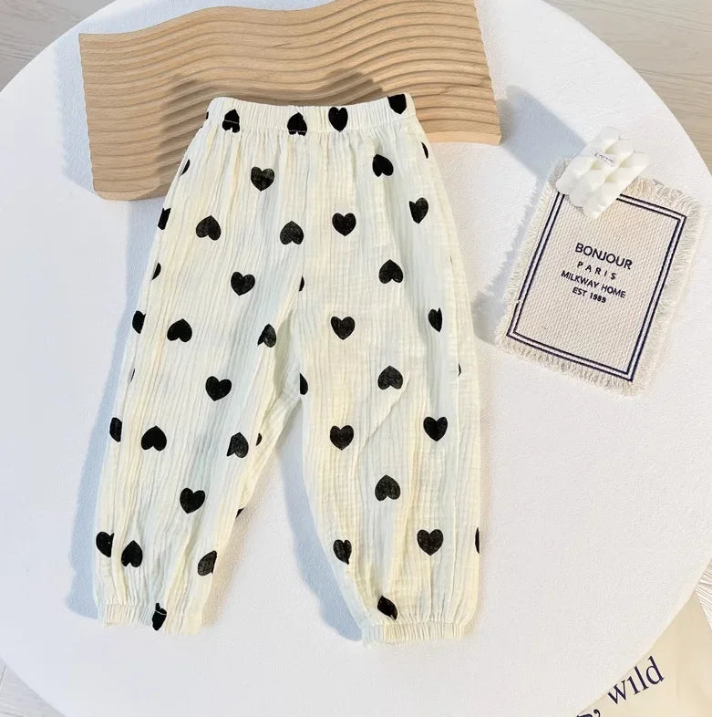 Kids Pants Boy Girl Summer Linen Pleated Trousers Children Ankle-length Pants for Baby Boys Pants Casual Harem kids clothes
