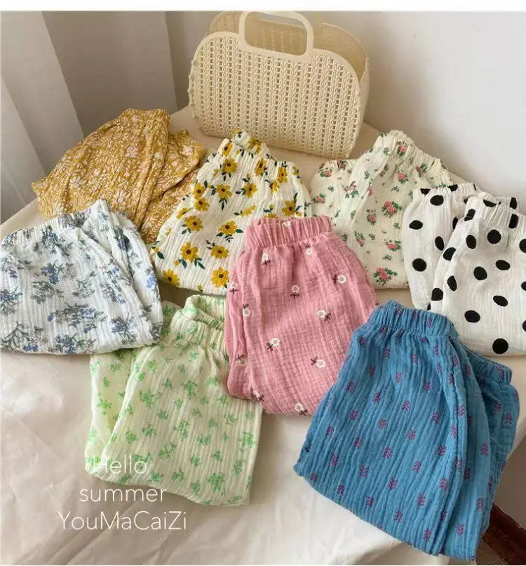 Kids Pants Boy Girl Summer Linen Pleated Trousers Children Ankle-length Pants for Baby Boys Pants Casual Harem kids clothes