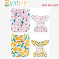 2pcs Eco-friendly Baby Cloth Diaper Cover Waterproof Cover Nappies Reusable Washable Adjustable Nappy Cover for Baby 3-15kg