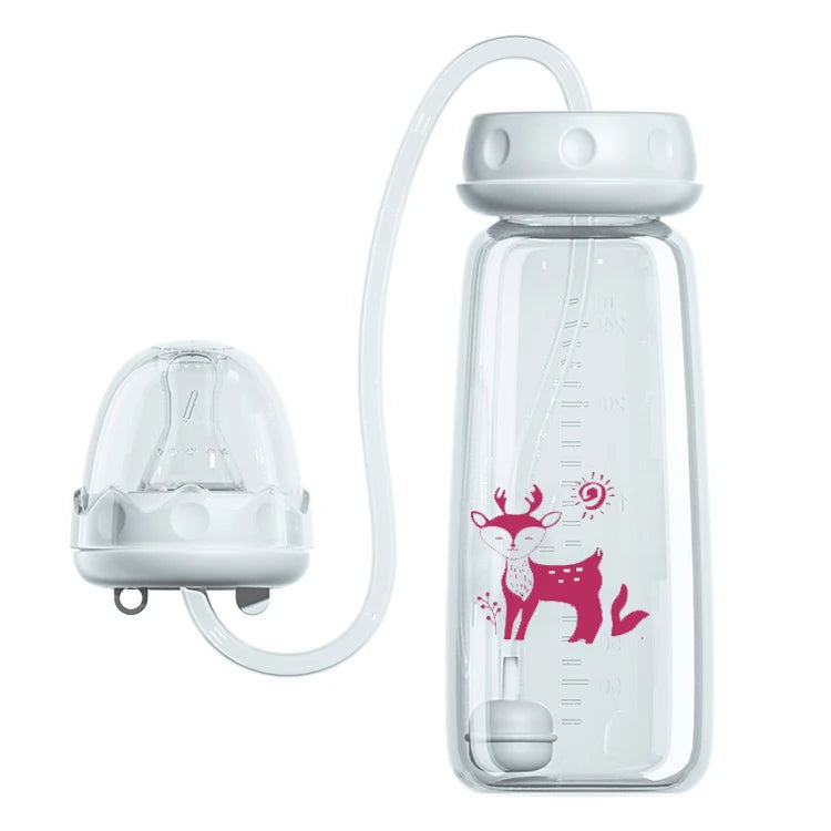 BornBL 6 Month+ 8oz 240ml Hands Free PP Baby Feeding Bottle with Tube Anti-Colic Nursing System, Bpa Free